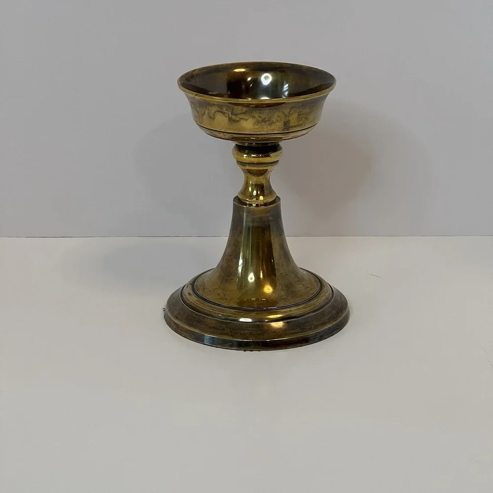Vintage Gatco solid brass candle holder single w/ spike‎